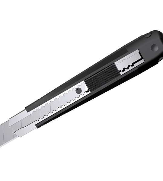 Нож канцелярский 18 мм Berlingo "Hyper" + лезвия сменные 10шт, черный, европодвес