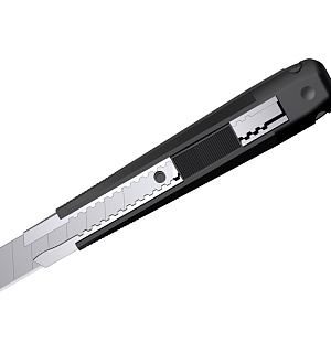 Нож канцелярский 18 мм Berlingo "Hyper" + лезвия сменные 10шт, черный, европодвес