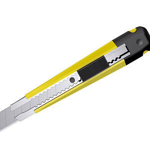 Нож канцелярский 18 мм Berlingo "Hyper" + лезвия сменные 10шт, желтый, европодвес