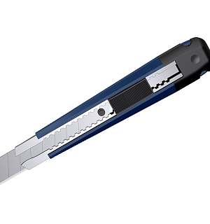 Нож канцелярский 18 мм Berlingo "Hyper" + лезвия сменные 10шт, синий, европодвес