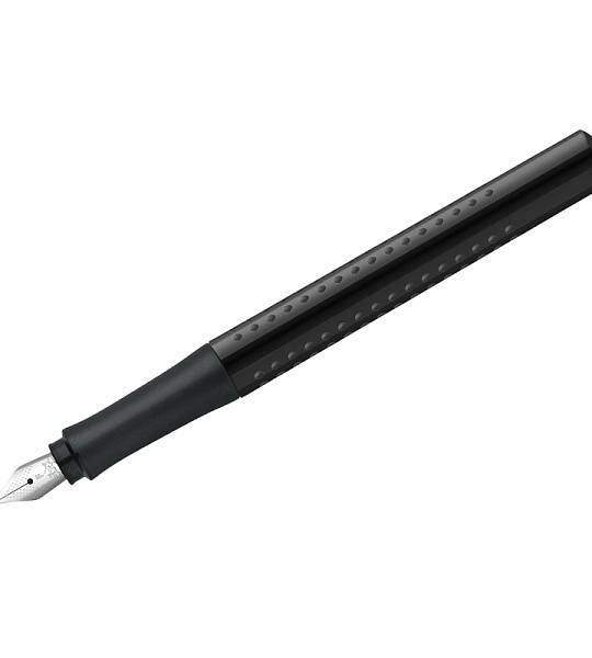 Ручка перьевая Faber-Castell "Grip 2010" синяя, F=0,6мм, трехгран., черн. корпус