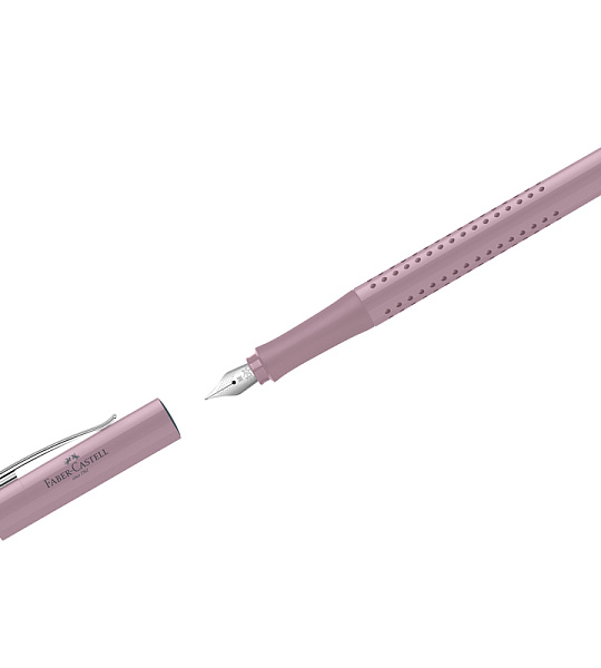 Ручка перьевая Faber-Castell "Grip 2010" синяя, М=0,75мм, трехгран., дымчато-розовый корпус