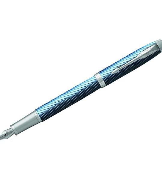Ручка перьевая Parker "IM Premium Blue Grey GT" синяя, 0,8мм, подарочная упаковка