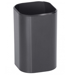 Подставка-стакан СТАММ "Визит", пластик, квадратный, черный