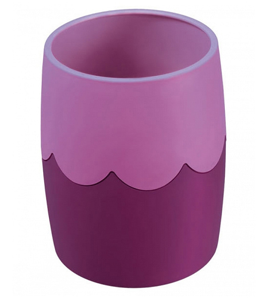 Подставка-стакан СТАММ, пластик, круглый, двухцветный фиолетовый-сиреневый