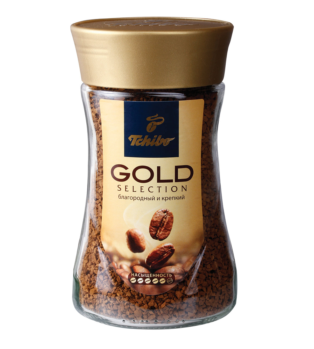 Кофе растворимый TCHIBO "Gold selection", сублимированный, 190 г, стеклянная банка, -