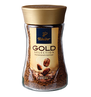 Кофе растворимый TCHIBO "Gold selection", сублимированный, 190 г, стеклянная банка, -