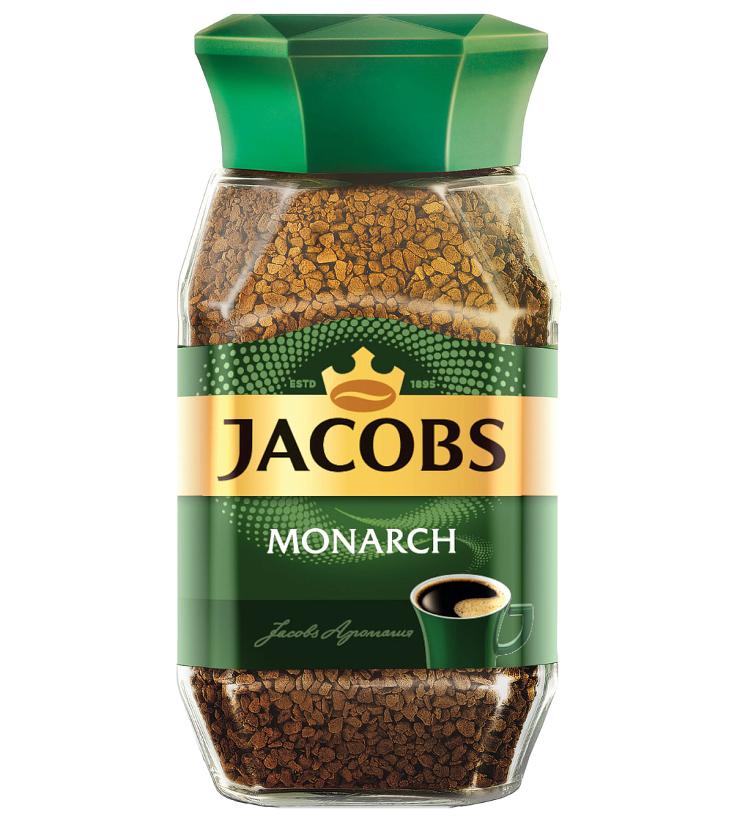 Кофе растворимый JACOBS "Monarch", сублимированный, 190 г, стеклянная банка, 8050934