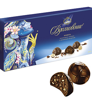 Конфеты шоколадные БАБАЕВСКИЙ "Вдохновение", шоколадное пралине с дробленым фундуком, 400 г, ББ00055