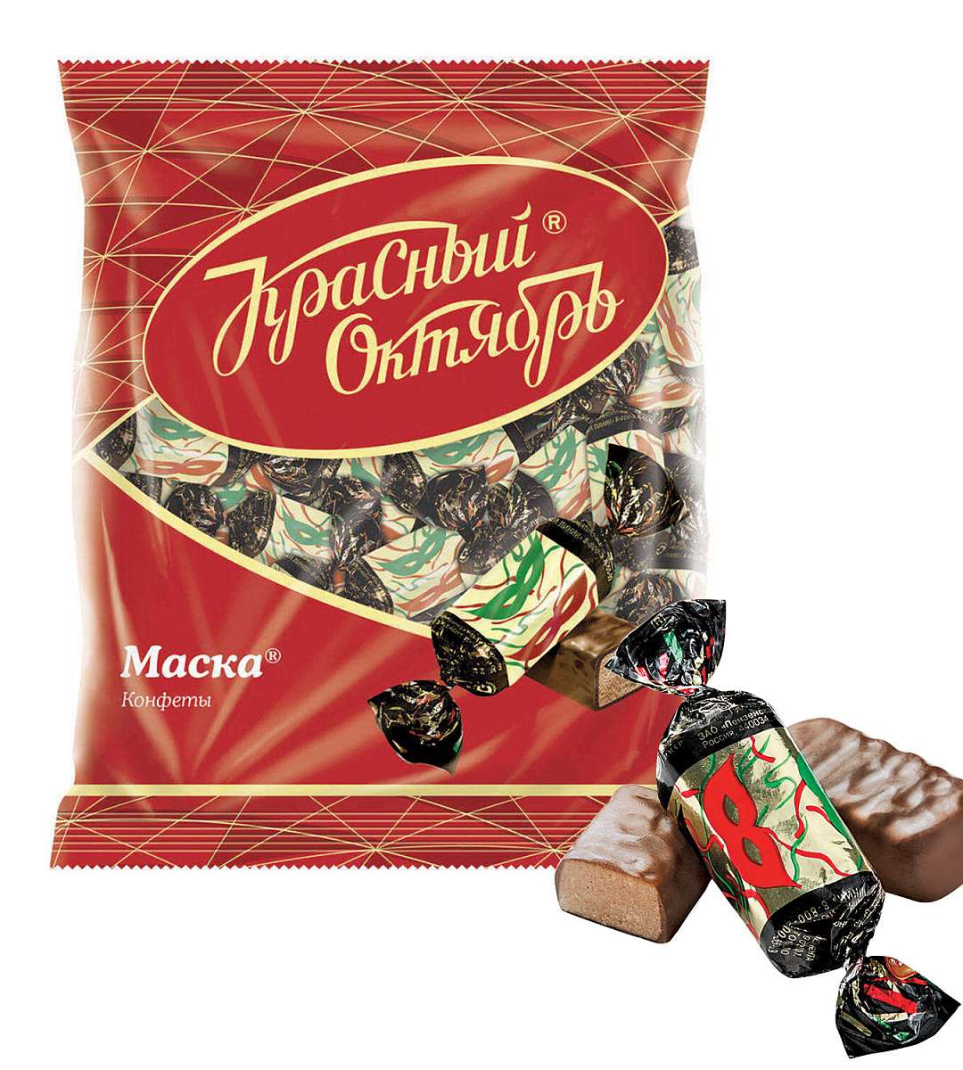 Конфеты шоколадные КРАСНЫЙ ОКТЯБРЬ "Маска", 250 г, пакет, РФ04867