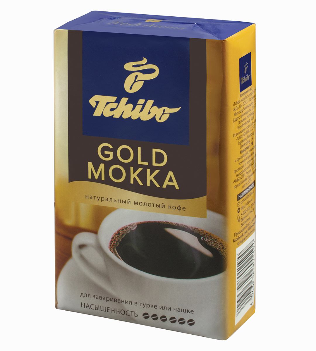 Кофе молотый TCHIBO (Чибо) "Gold Mokka", натуральный, 250 г, вакуумная упаковка