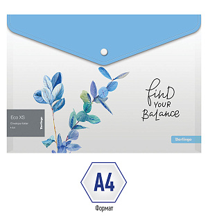 Папка-конверт на кнопке Berlingo "Eco XS" A4, 180мкм, с рисунком