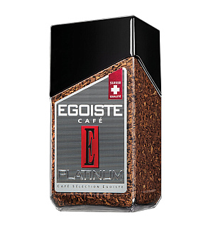 Кофе растворимый EGOISTE "Platinum", сублимированный, 100 г, 100% арабика, стеклянная банка, 8467