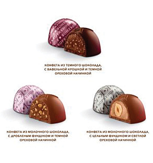 Конфеты шоколадные А.КОРКУНОВ, ассорти, из темного и молочного шоколада, 192 г, картонная коробка, 10155600