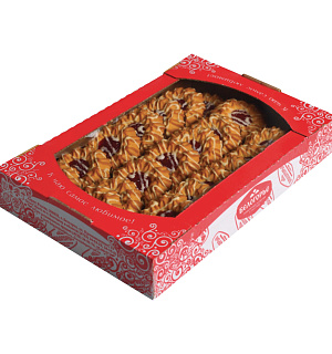 Печенье БЕЛОГОРЬЕ "Камилла", сдобное в темной глазури с декором, 550 г, 31-03