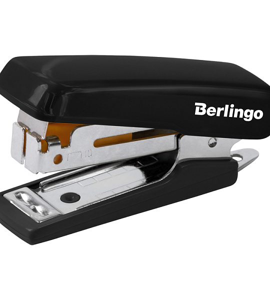 Мини-степлер №10 Berlingo "Comfort" до 10л., пластиковый корпус, черный
