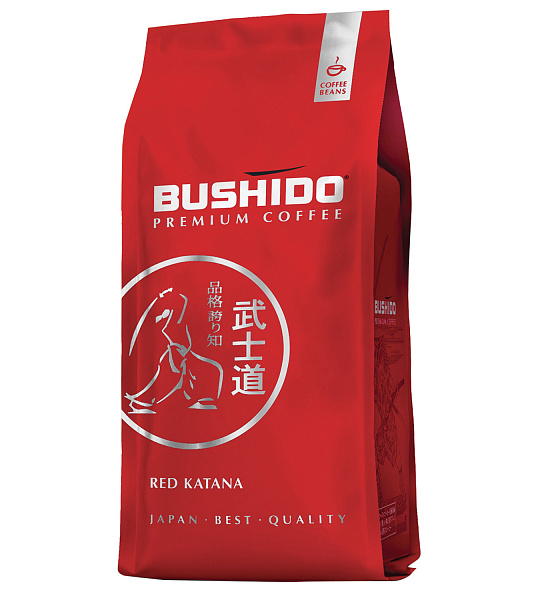 Кофе в зернах BUSHIDO "Red Katana", натуральный, 1000 г, 100% арабика, вакуумная упаковка, BU10004007