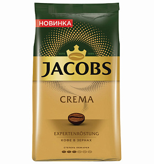 Кофе в зернах JACOBS "Crema", 1000 г, вакуумная упаковка, 8051592