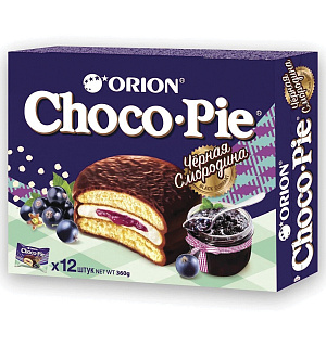 Печенье ORION "Choco Pie Black Currant" темный шоколад с черной смородиной, 360 г (12 штук х 30 г), О0000013002