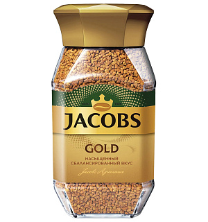 Кофе растворимый JACOBS "Gold", сублимированный, 190 г, стеклянная банка, 8051789