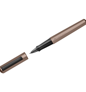 Ручка-роллер Faber-Castell "Hexo" черная, 0,7мм, шестигран., бронзовый корпус, инд. карт. упаковка