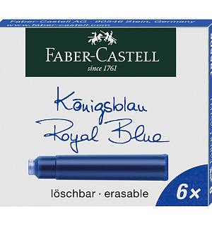Картриджи чернильные Faber-Castell королевский синий, 6шт., картонная коробка
