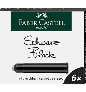 Картриджи чернильные Faber-Castell черный, 6шт., картонная коробка