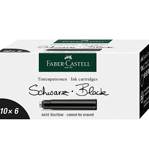 Картриджи чернильные Faber-Castell черный, 6шт., картонная коробка