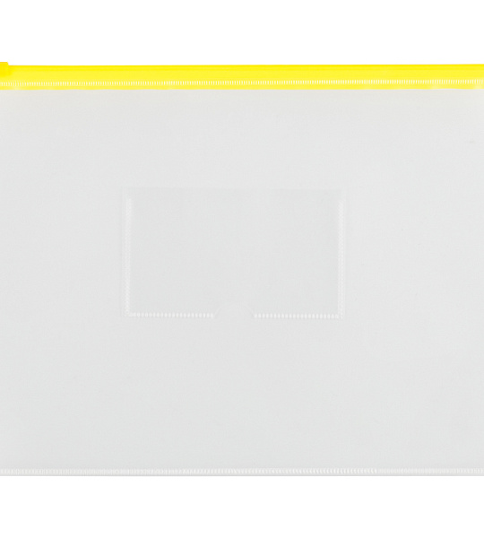 Папка-конверт на молнии OfficeSpace A4, прозрачная, 150мкм, молния желтая