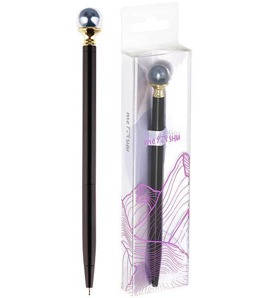 Ручка шариковая автоматическая MESHU "Black pearl" синяя, 1,0мм
