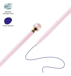 Ручка шариковая автоматическая MESHU "Pink pearl" синяя, 1,0мм