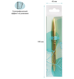 Ручка шариковая автоматическая MESHU "Gold" синяя, 1,0мм