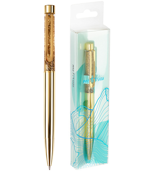 Ручка шариковая автоматическая MESHU "Gold sand" синяя, 1,0мм