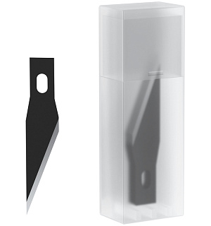 Нож-скальпель канцелярский Berlingo, металлический корпус черного цвета, 5 лезвий в комплекте, европодвес