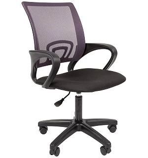 Кресло оператора Helmi HL-M96 R "Airy", спинка сетка серая/сиденье ткань черная, пиастра