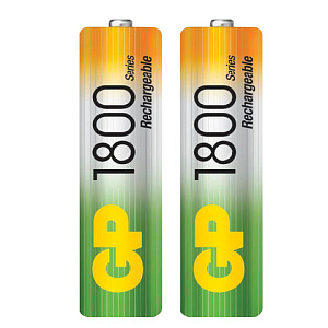 Батарейки аккумуляторные КОМПЛЕКТ 2 шт., GP, АА (HR6), Ni-Mh, 1800 mAh, блистер, 180AAHC-2DECRC2