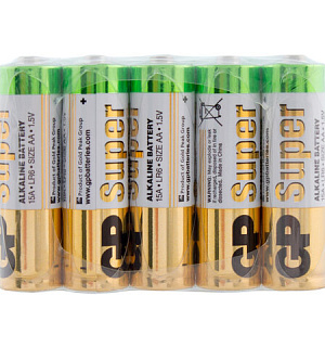Батарейки GP Super, AA (LR6, 15А), алкалиновые, пальчиковые, КОМПЛЕКТ 60 шт., 15A-2CRVS60