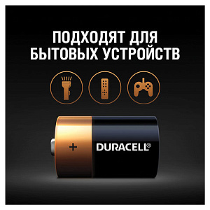 Батарейки DURACELL Basic, D (LR20, 13А), алкалиновые, КОМПЛЕКТ 2 шт., в блистере, MN 1300D LR20