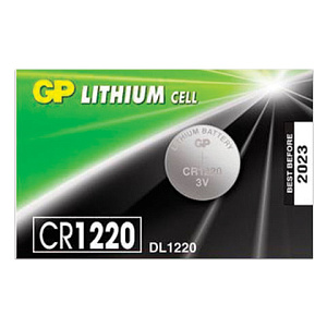 Батарейка GP Lithium, CR1220, литиевая, 1 шт., в блистере (отрывной блок), CR1220RA-7C5