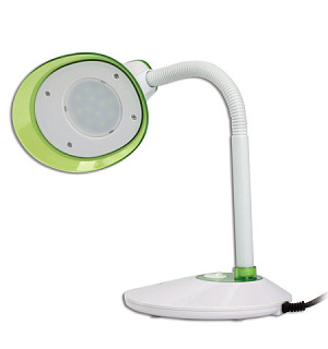 Светильник настольный SONNEN OU-608, на подставке, светодиодный, 5 Вт, белый/зеленый, 236670