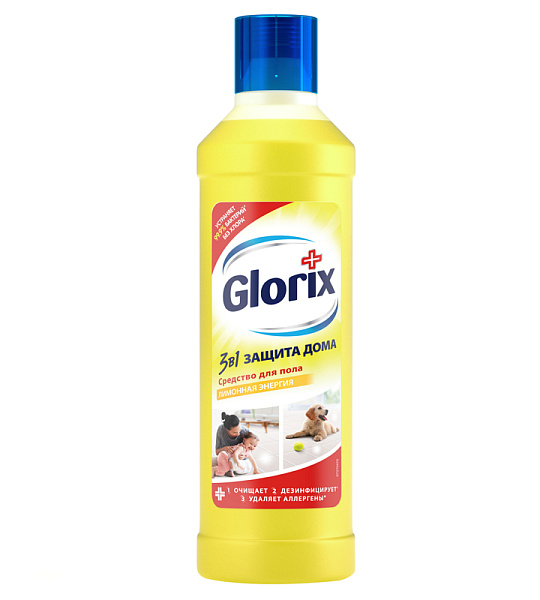Средство для мытья полов Glorix "Лимонная энергия",1л