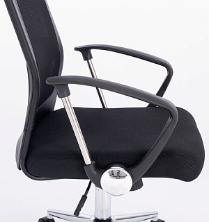 Кресло офисное BRABIX "Flight R EX-541", хром, ткань TW, сетка, черное, 532517