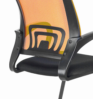 Кресло для приемных и переговорных BRABIX "Fly CF-100", оранжевое/черное, 532088