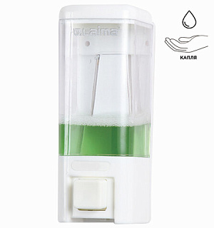 Дозатор для жидкого мыла LAIMA, НАЛИВНОЙ, 0,48 л, белый, ABS пластик, 605052