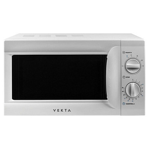 Микроволновая печь VEKTA MS720AHW, объем 20 л, мощность 700 Вт, механическое управление, таймер, белая