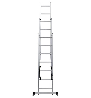 Лестница-трансформер 3-х секционная 3х7 ступеней, 3х1,9 м, высота 4,5 м, нагрузка 150 кг, алюминий, НОВАЯ ВЫСОТА, 1230307