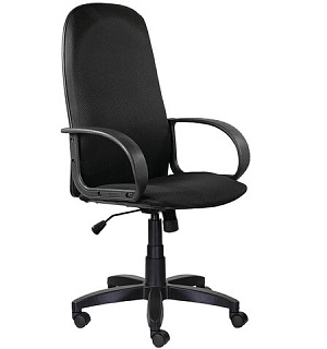 Кресло офисное BRABIX "Praktik EX-279", ткань JP/кожзам, черное, 532019