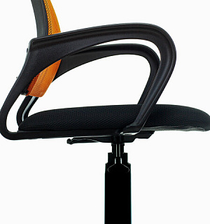Кресло BRABIX "Fly MG-396", с подлокотниками, сетка, оранжевое/черное, 532084