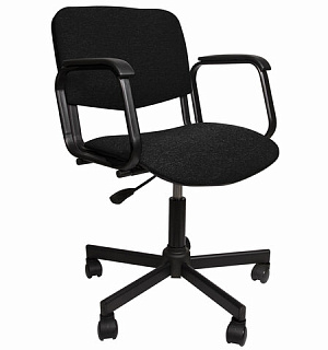 Кресло КР08, с подлокотниками, черное, КР01.00.08-101-