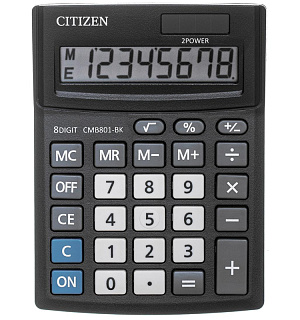 Калькулятор настольный КОМПАКТНЫЙ CITIZEN BusinessL CMB801-BK 8раз. Черн